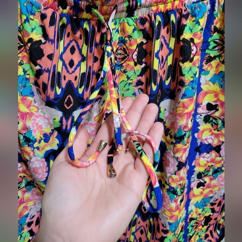Xhilaration bright graphic print drawstring skirt - Picture 3 of 6
